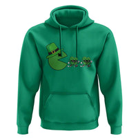 St Patricks Day Retro Gamer Eating Shamrock Lucky Gift Hoodie