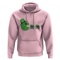 St Patricks Day Retro Gamer Eating Shamrock Lucky Gift Hoodie