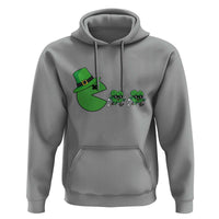 St Patricks Day Retro Gamer Eating Shamrock Lucky Gift Hoodie