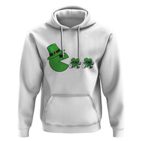 St Patricks Day Retro Gamer Eating Shamrock Lucky Gift Hoodie