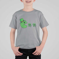 St Patricks Day Retro Gamer Eating Shamrock Lucky Gift T Shirt For Kid