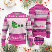 St Patricks Day Retro Gamer Eating Shamrock Lucky Gift Ugly Christmas Sweater