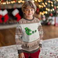 St Patricks Day Retro Gamer Eating Shamrock Lucky Gift Ugly Christmas Sweater