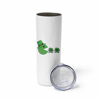 St Patricks Day Retro Gamer Eating Shamrock Lucky Gift Skinny Tumbler