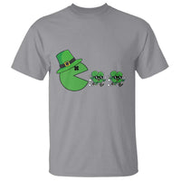St Patricks Day Retro Gamer Eating Shamrock Lucky Gift T Shirt