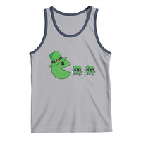 St Patricks Day Retro Gamer Eating Shamrock Lucky Gift Tank Top