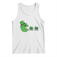 St Patricks Day Retro Gamer Eating Shamrock Lucky Gift Tank Top