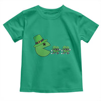 St Patricks Day Retro Gamer Eating Shamrock Lucky Gift Toddler T Shirt