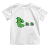 St Patricks Day Retro Gamer Eating Shamrock Lucky Gift Toddler T Shirt