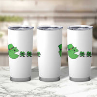 St Patricks Day Retro Gamer Eating Shamrock Lucky Gift Tumbler Cup