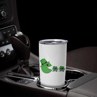 St Patricks Day Retro Gamer Eating Shamrock Lucky Gift Tumbler Cup