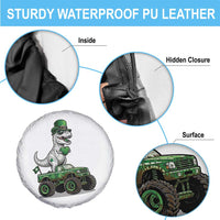 Funny St Patricks Day Dinosaur Truck Spare Tire Cover Lucky Dino Gift