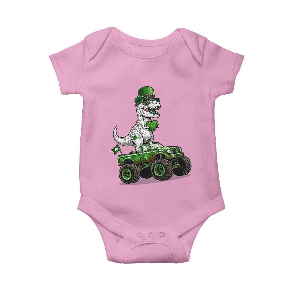 Funny St Patricks Day Dinosaur Truck Baby Onesie Lucky Dino Gift