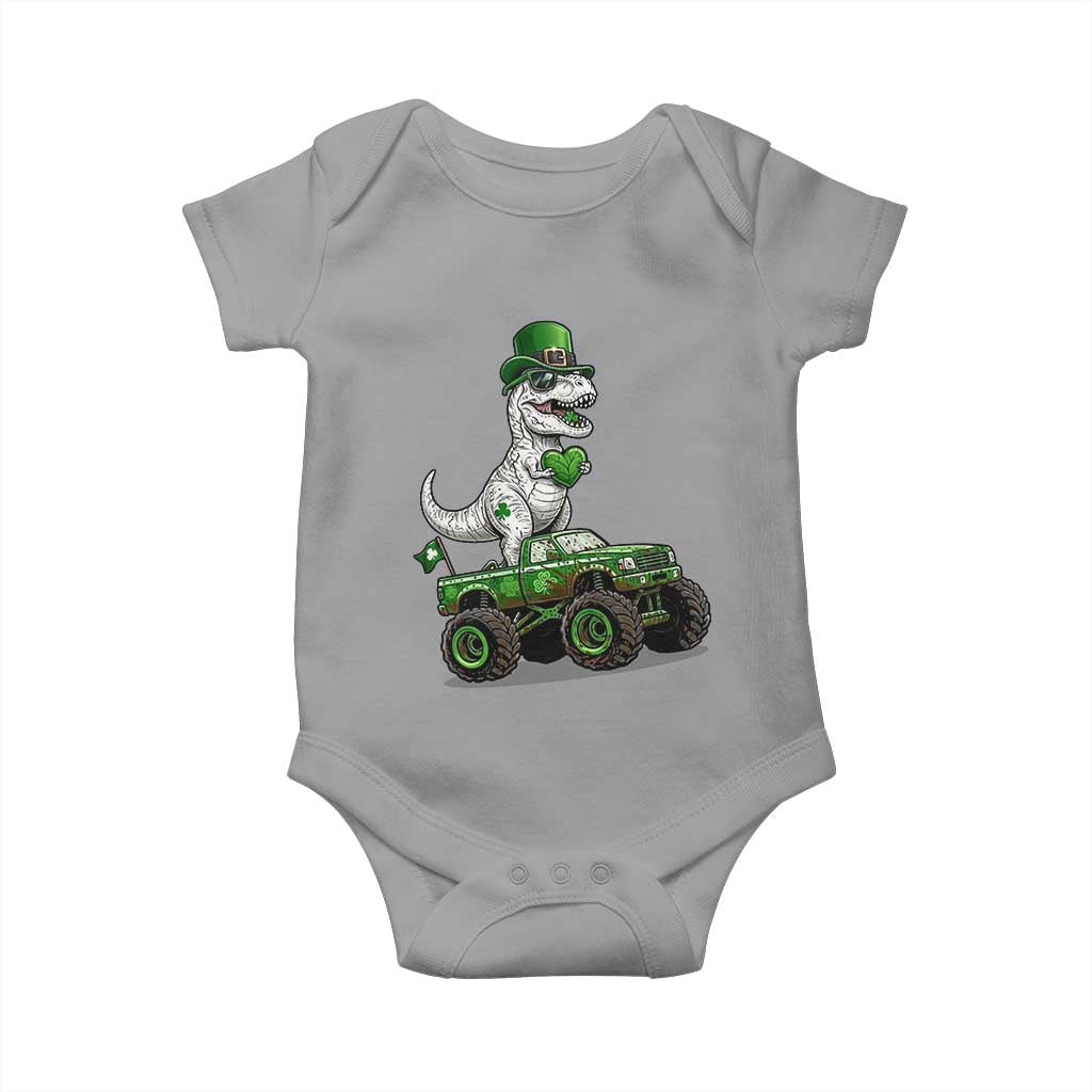 Funny St Patricks Day Dinosaur Truck Baby Onesie Lucky Dino Gift