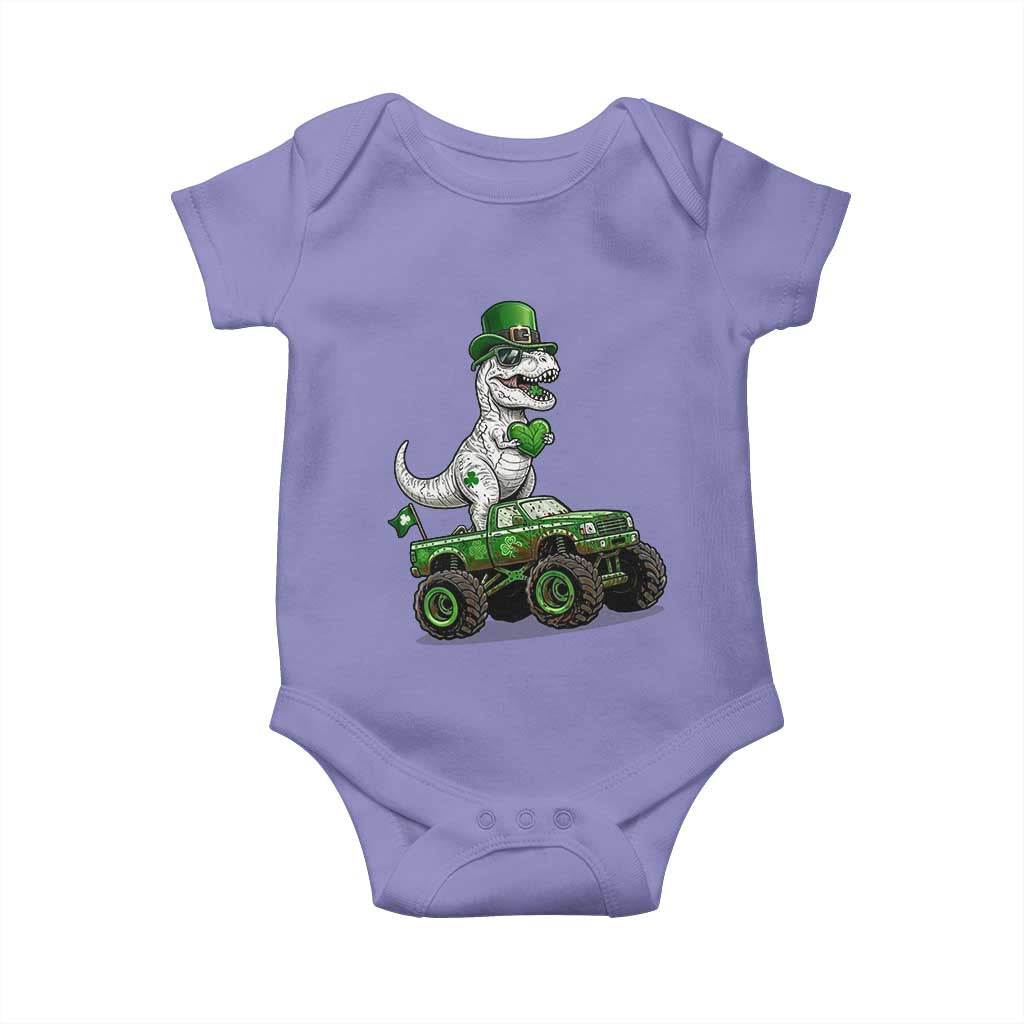 Funny St Patricks Day Dinosaur Truck Baby Onesie Lucky Dino Gift