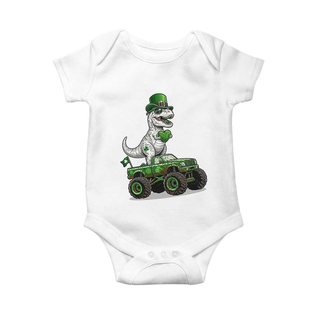Funny St Patricks Day Dinosaur Truck Baby Onesie Lucky Dino Gift