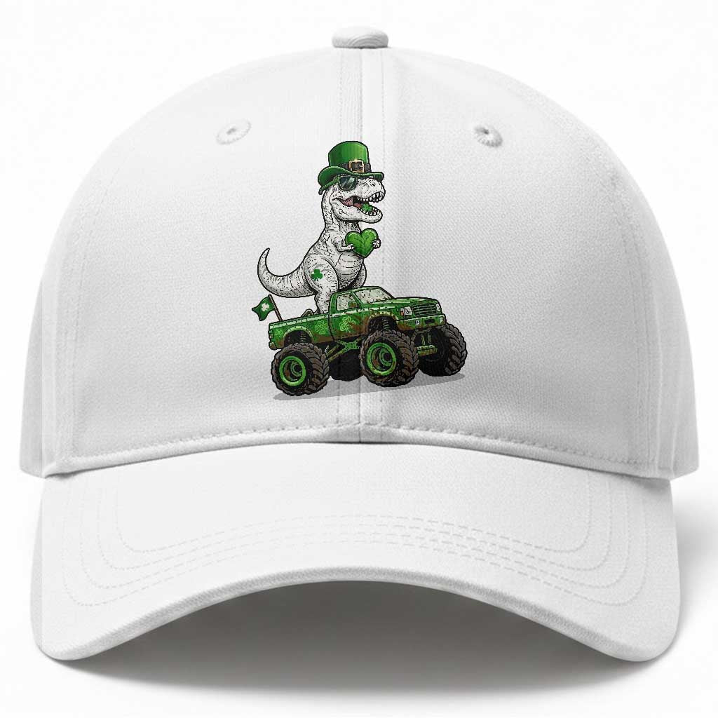 Funny St Patricks Day Dinosaur Truck Baseball Cap Lucky Dino Gift