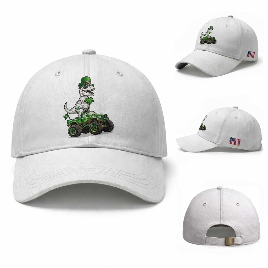 Funny St Patricks Day Dinosaur Truck Baseball Cap Lucky Dino Gift