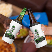 Funny St Patricks Day Dinosaur Truck 4 in 1 Can Cooler Tumbler Lucky Dino Gift