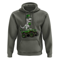Funny St Patricks Day Dinosaur Truck Hoodie Lucky Dino Gift