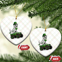Funny St Patricks Day Dinosaur Truck Ceramic Ornament Lucky Dino Gift