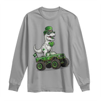 Funny St Patricks Day Dinosaur Truck Long Sleeve Shirt Lucky Dino Gift