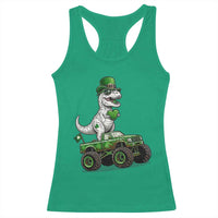 Funny St Patricks Day Dinosaur Truck Racerback Tank Top Lucky Dino Gift