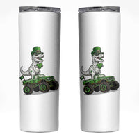 Funny St Patricks Day Dinosaur Truck Skinny Tumbler Lucky Dino Gift