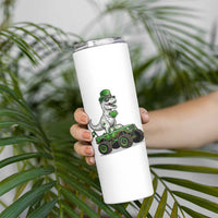 Funny St Patricks Day Dinosaur Truck Skinny Tumbler Lucky Dino Gift