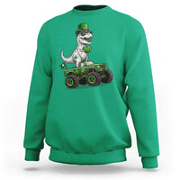 Funny St Patricks Day Dinosaur Truck Sweatshirt Lucky Dino Gift