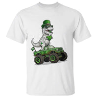 Funny St Patricks Day Dinosaur Truck T Shirt Lucky Dino Gift
