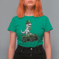 Funny St Patricks Day Dinosaur Truck T Shirt For Women Lucky Dino Gift