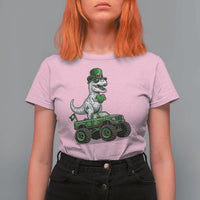 Funny St Patricks Day Dinosaur Truck T Shirt For Women Lucky Dino Gift