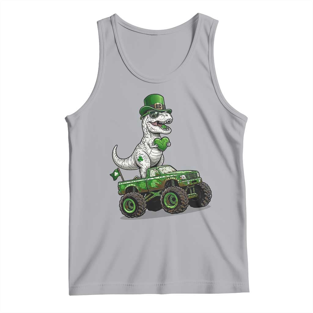 Funny St Patricks Day Dinosaur Truck Tank Top Lucky Dino Gift