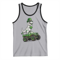 Funny St Patricks Day Dinosaur Truck Tank Top Lucky Dino Gift