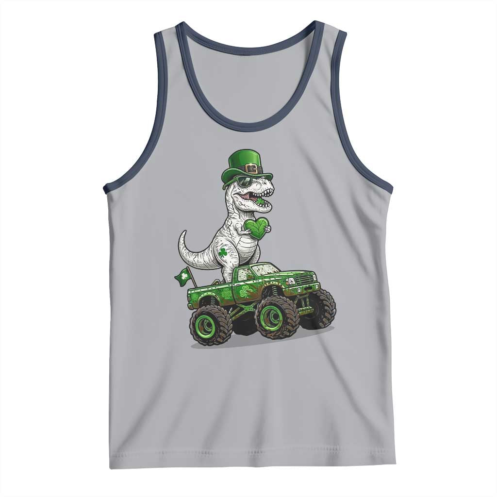 Funny St Patricks Day Dinosaur Truck Tank Top Lucky Dino Gift