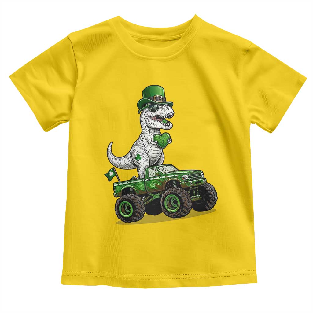 Funny St Patricks Day Dinosaur Truck Toddler T Shirt Lucky Dino Gift