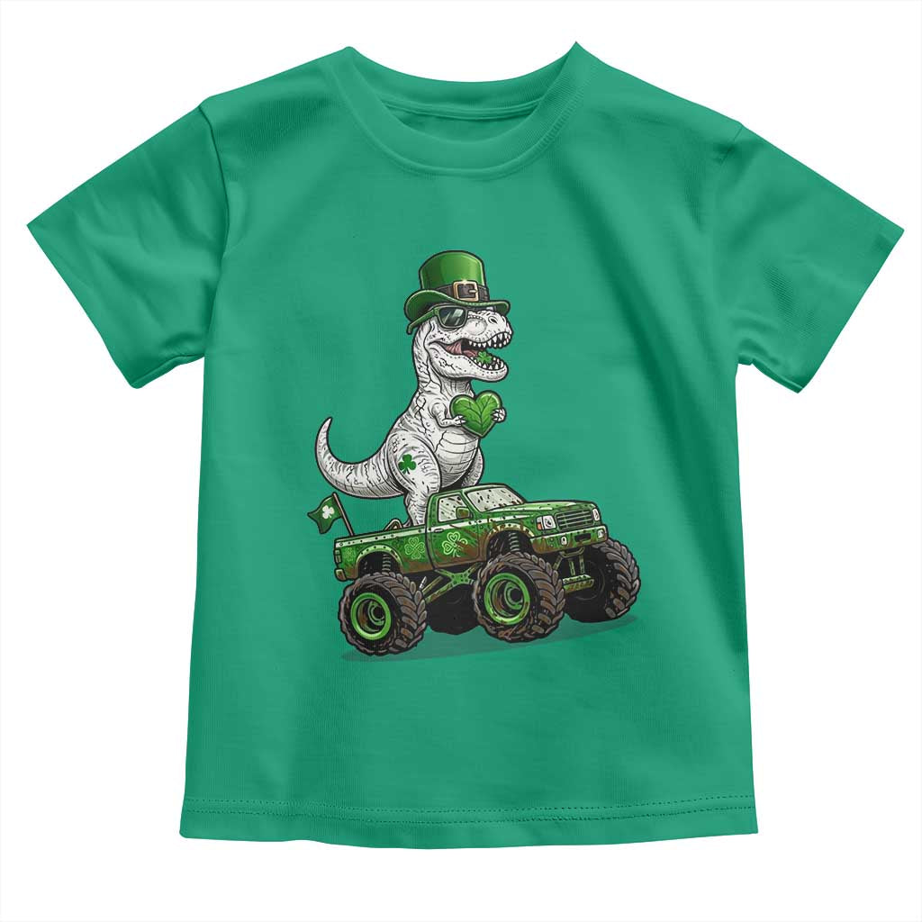 Funny St Patricks Day Dinosaur Truck Toddler T Shirt Lucky Dino Gift