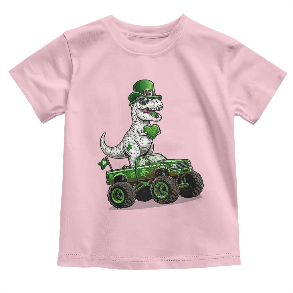 Funny St Patricks Day Dinosaur Truck Toddler T Shirt Lucky Dino Gift