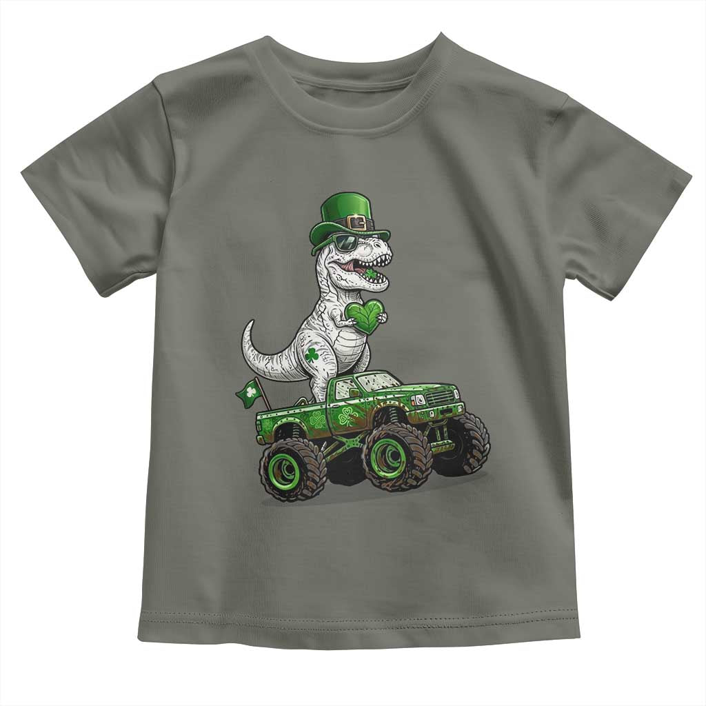 Funny St Patricks Day Dinosaur Truck Toddler T Shirt Lucky Dino Gift