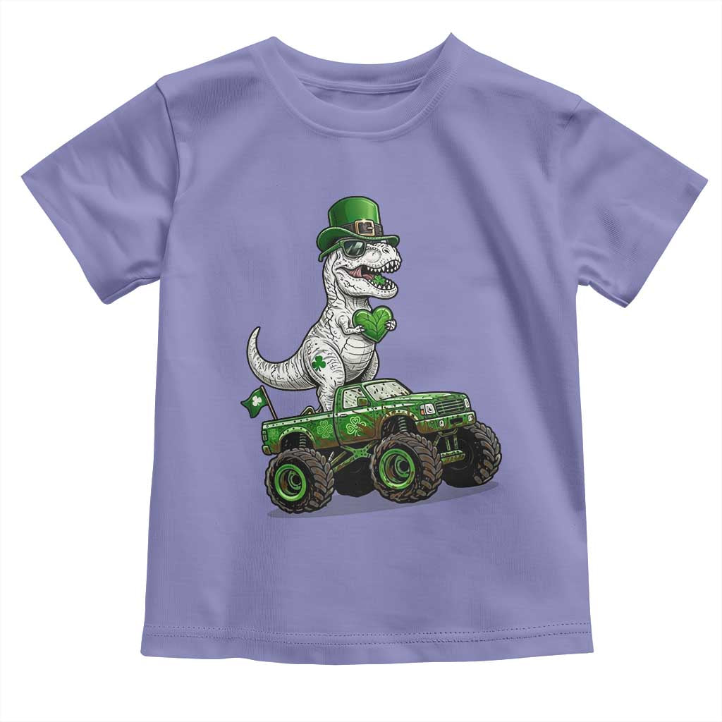 Funny St Patricks Day Dinosaur Truck Toddler T Shirt Lucky Dino Gift