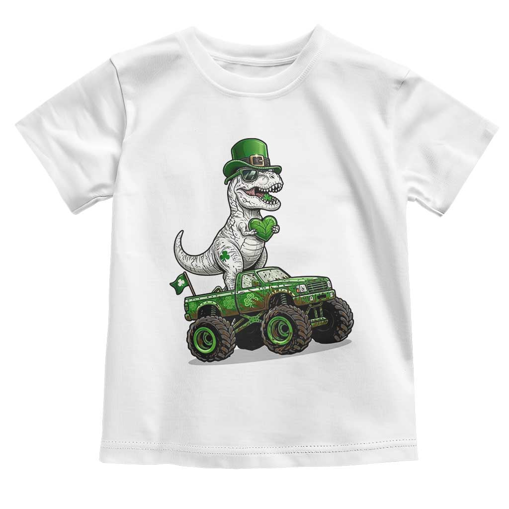 Funny St Patricks Day Dinosaur Truck Toddler T Shirt Lucky Dino Gift