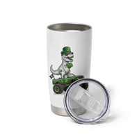 Funny St Patricks Day Dinosaur Truck Tumbler Cup Lucky Dino Gift