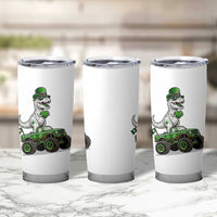 Funny St Patricks Day Dinosaur Truck Tumbler Cup Lucky Dino Gift