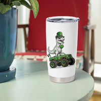 Funny St Patricks Day Dinosaur Truck Tumbler Cup Lucky Dino Gift