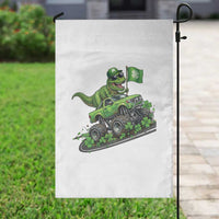 Funny St Patricks Day Dinosaur Truck Garden Flag Irish Holiday Gift