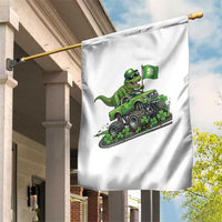 Funny St Patricks Day Dinosaur Truck Garden Flag Irish Holiday Gift