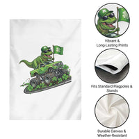 Funny St Patricks Day Dinosaur Truck Garden Flag Irish Holiday Gift