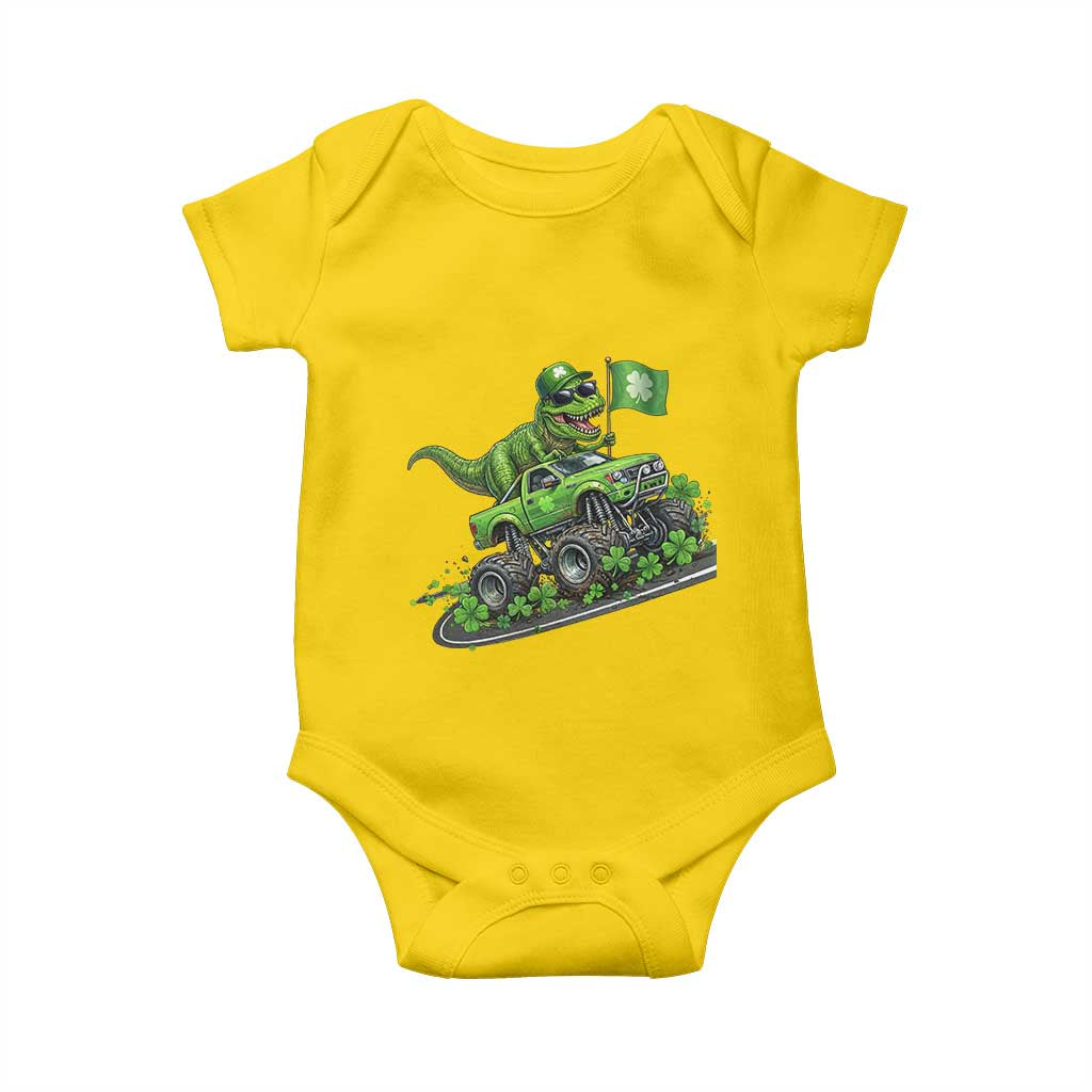 Funny St Patricks Day Dinosaur Truck Baby Onesie Irish Holiday Gift