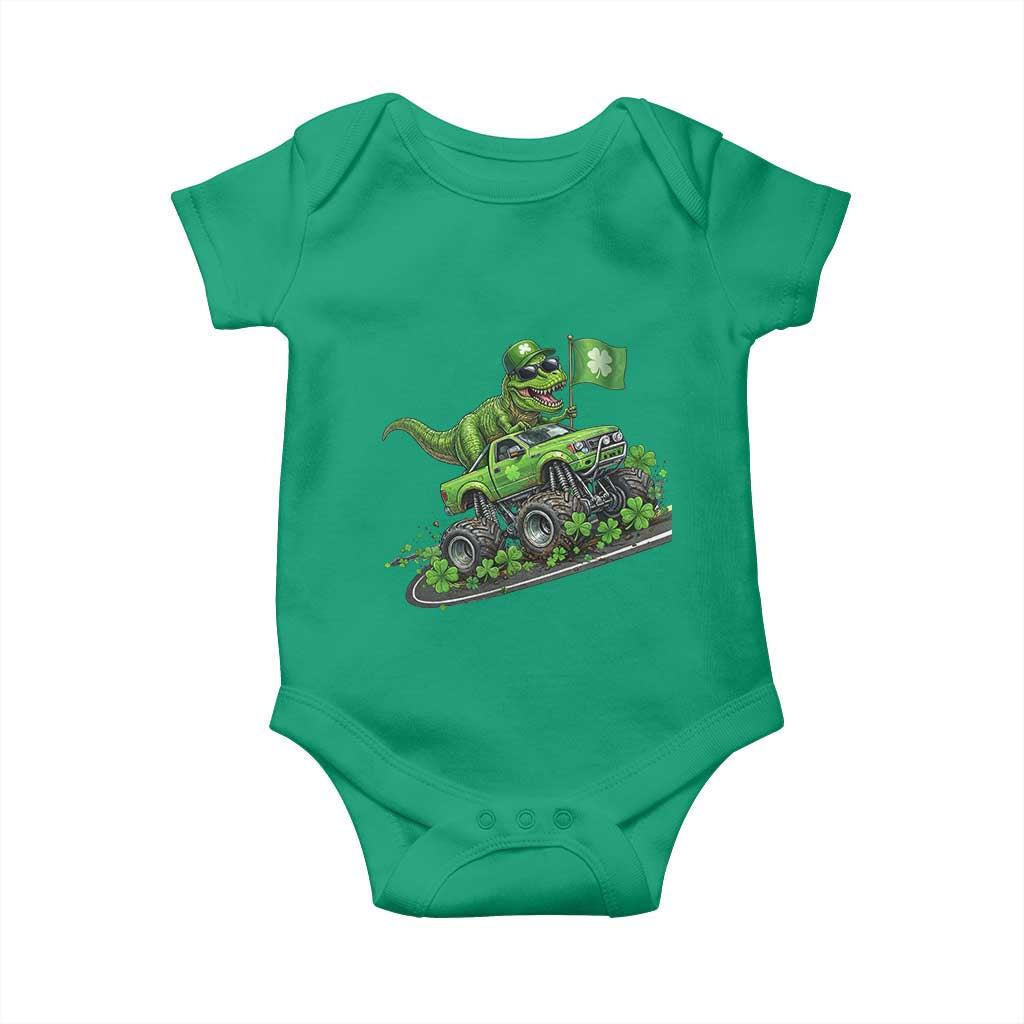 Funny St Patricks Day Dinosaur Truck Baby Onesie Irish Holiday Gift